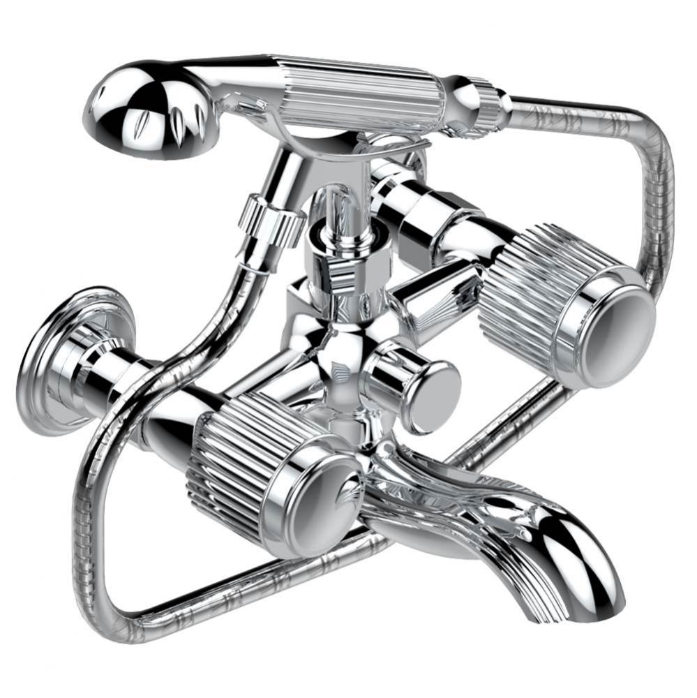 A9F-13B/US - Exposed Tub Filler With Cradle Handshower Wall Mounted