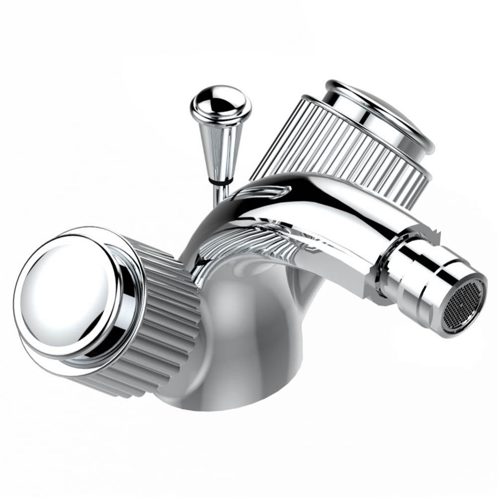 Single hole bidet faucet with drain