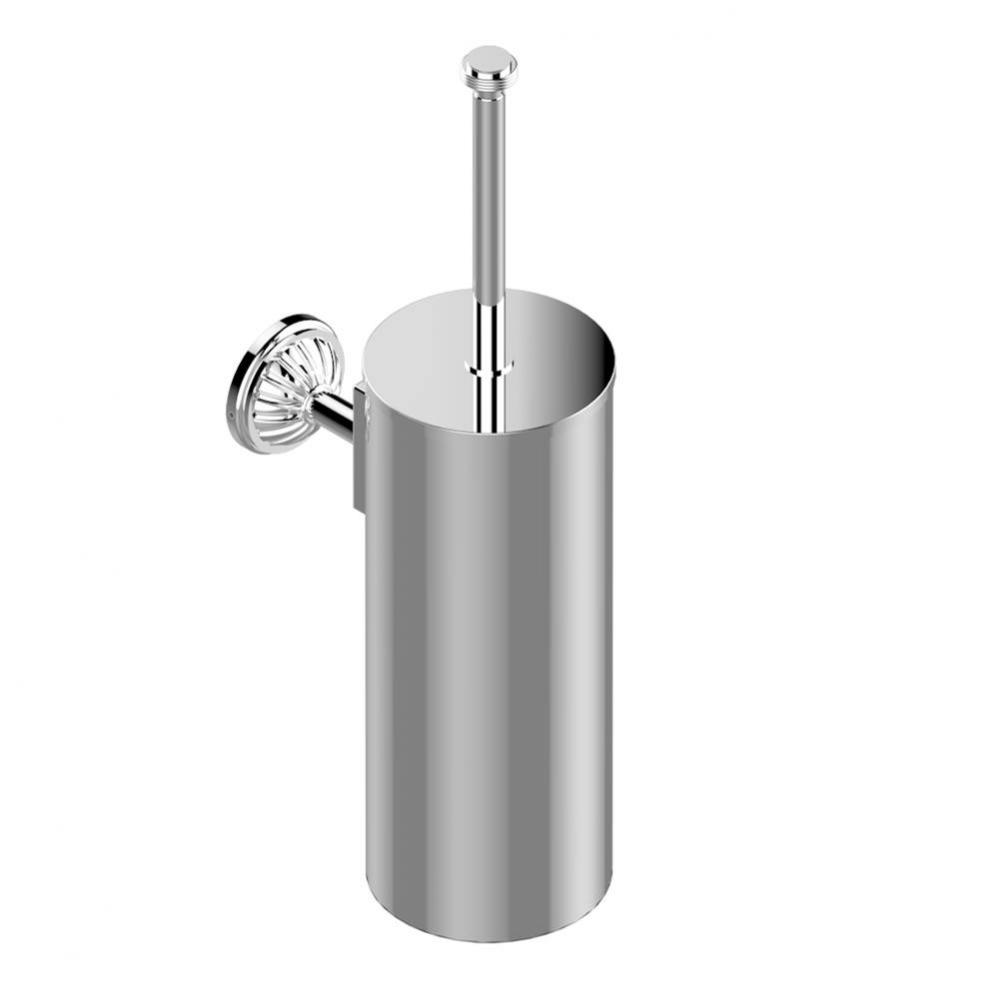 Metal toilet brush holder with brush with cover wall mounted