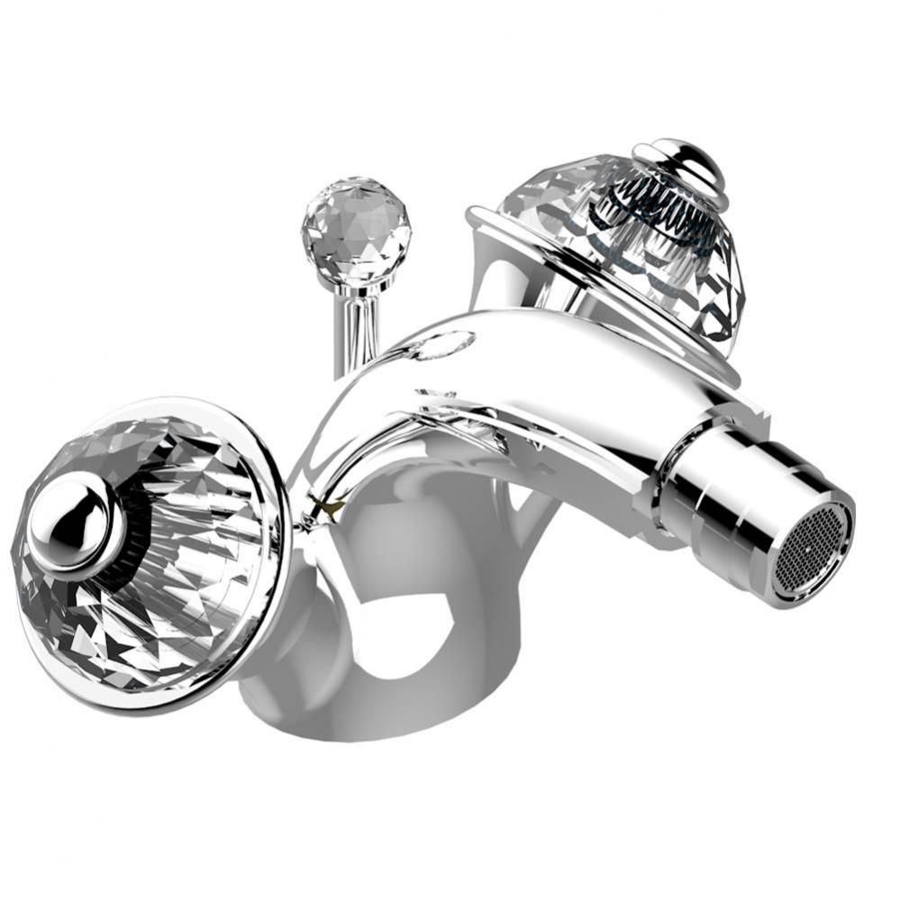 Single hole bidet faucet with drain