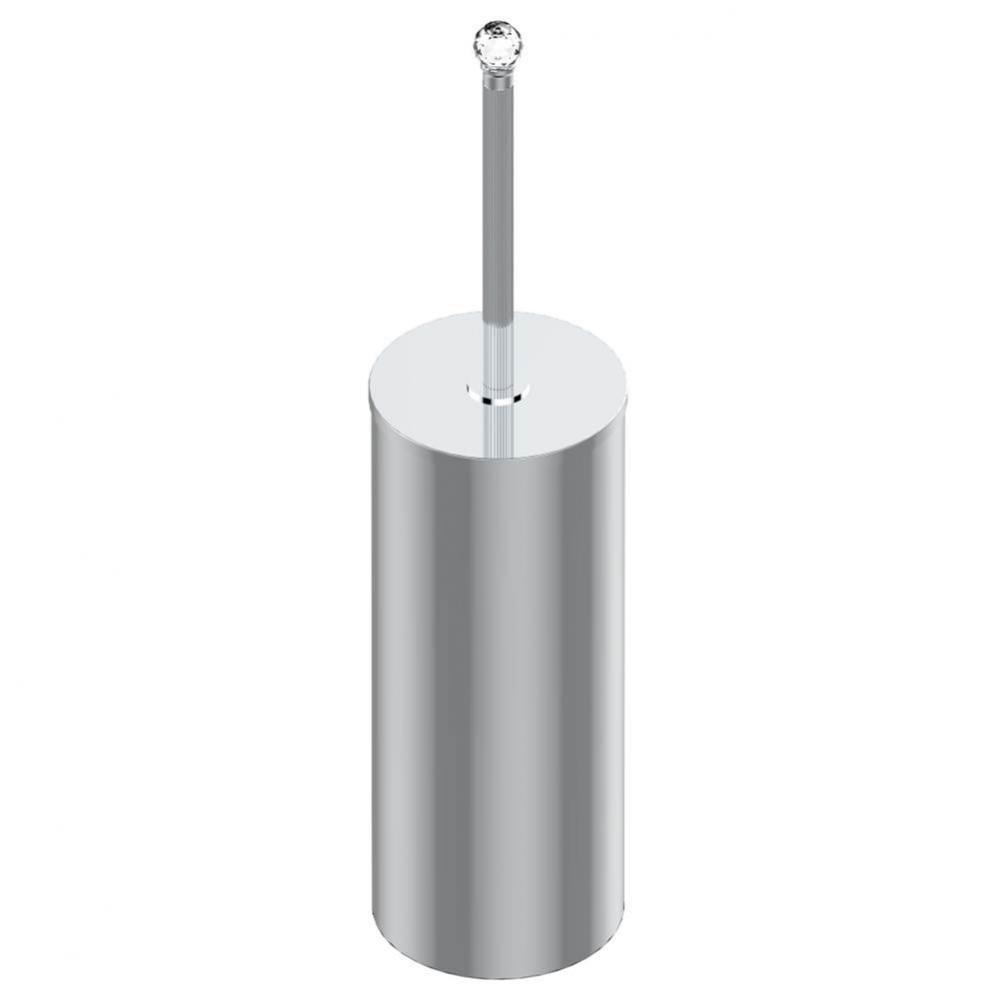 Metal toilet brush holder with brush with cover floor mounted