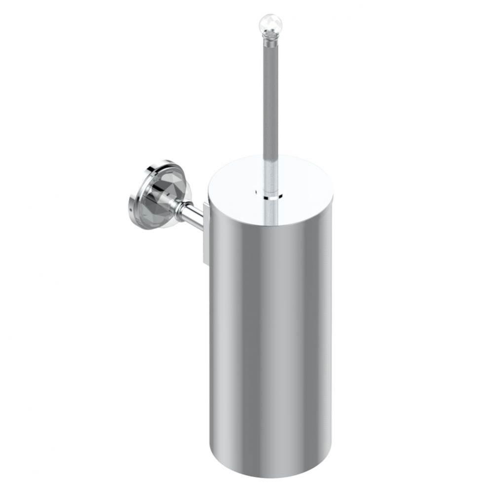 Metal toilet brush holder with brush with cover wall mounted