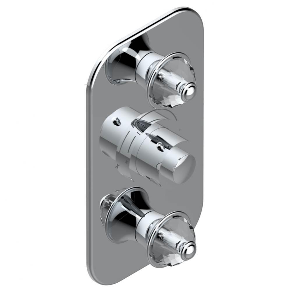 Trim for THG thermostatic valve 2 volume controls, rough part supplied with fixing box ref. 5 400A