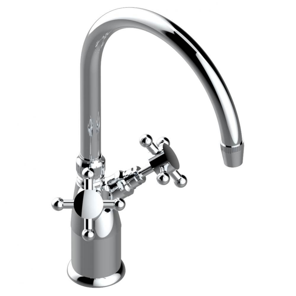G08-2161/US - Single Hole Lav.Set W/Arc Spout 2 Handle & Drain Assembly