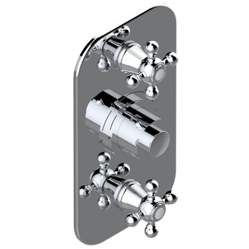 Trim for THG thermostatic valve 2 volume controls, rough part supplied with fixing box ref. 5 400A