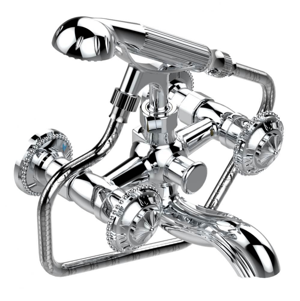 G14-13B/US - Exposed Tub Filler With Cradle Handshower Wall Mounted