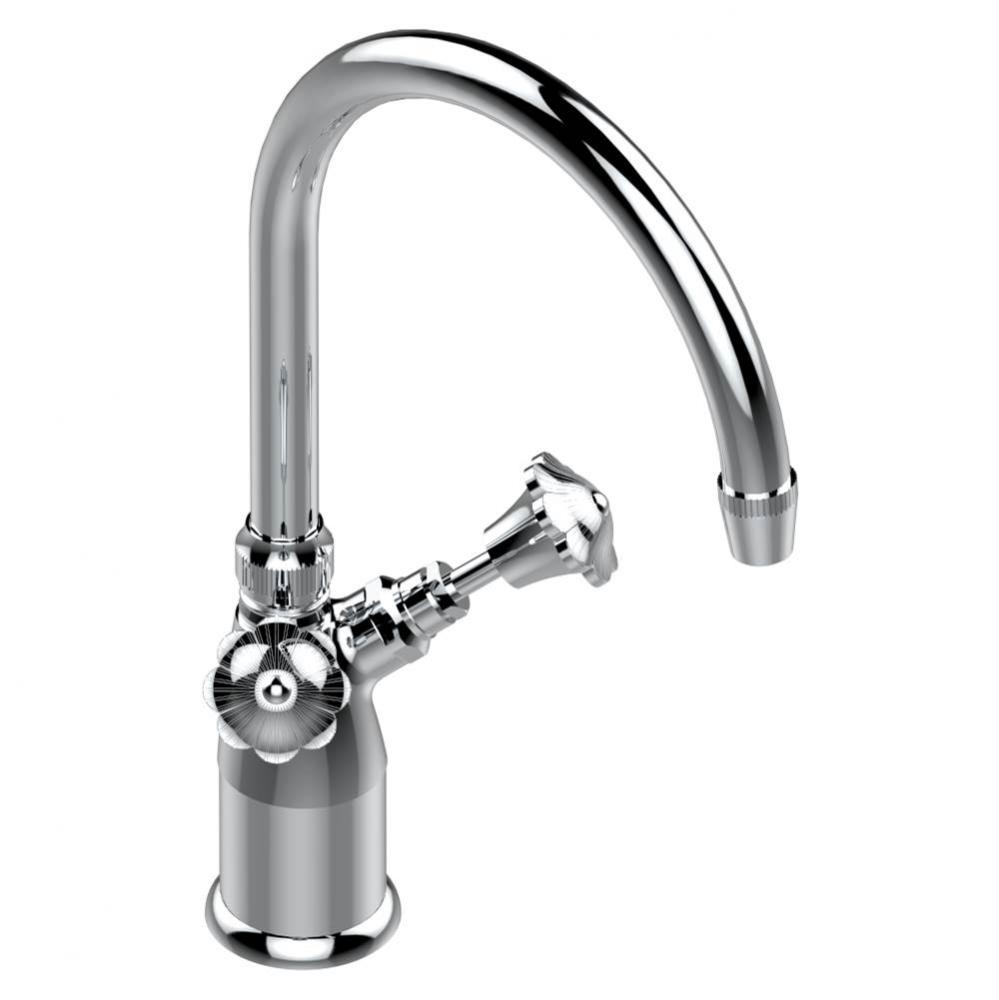 G24-161/US - Single Hole Bar Faucet With Arc Spout Less Drain