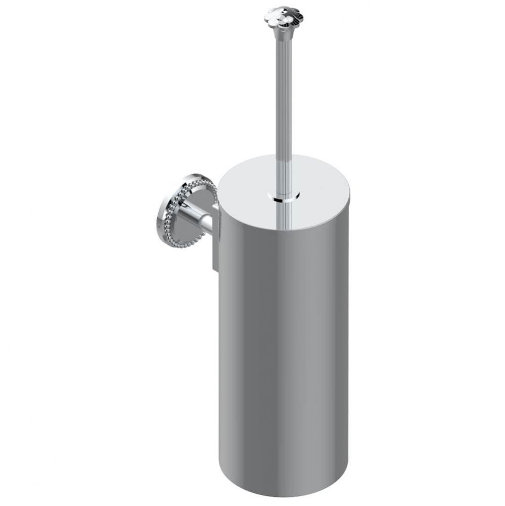 Metal toilet brush holder with brush with cover wall mounted