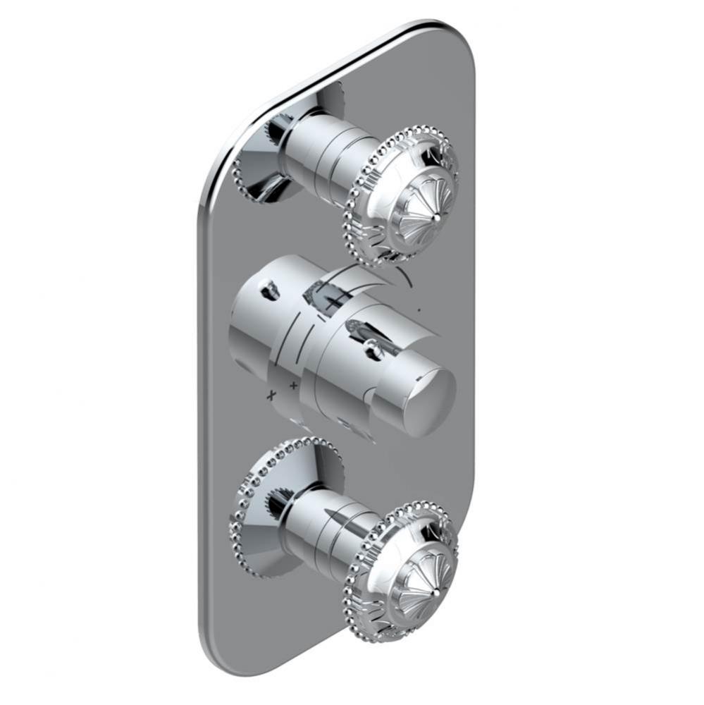 Trim for THG thermostatic valve 2 volume controls, rough part supplied with fixing box ref. 5 400A