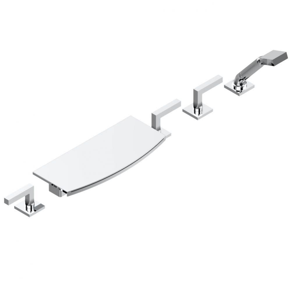 G1U-1120/EUS - Deck Mounted 3 Valves Roman Tub Set With Handspray And Divertor