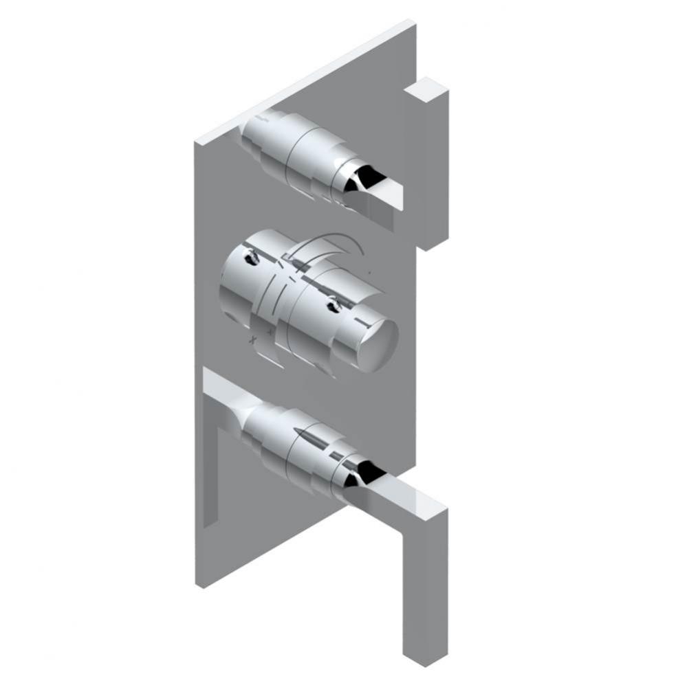 Trim for THG thermostatic valve 2 volume controls, rough part supplied with fixing box ref. 5 400A