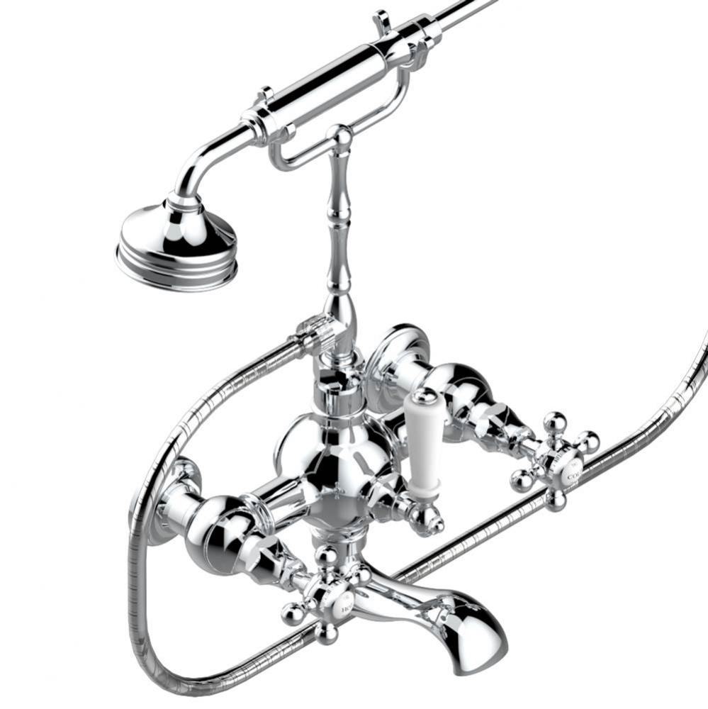 G25-14B/US - W/M Exposed Tub Filler Wth Telephone Shower Mixer / Diverter - 8'' Centres