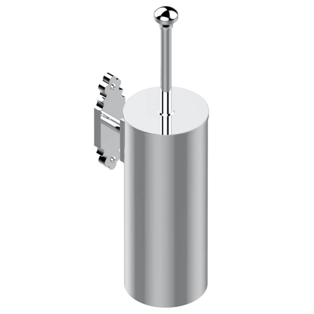 Metal toilet brush holder with brush with cover wall mounted