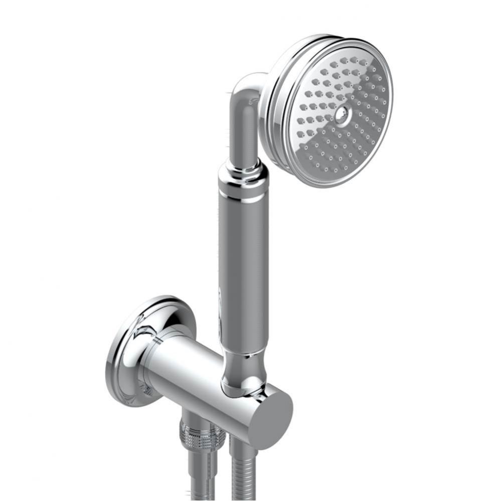 Wall mounted handshower with integrated fixed hook