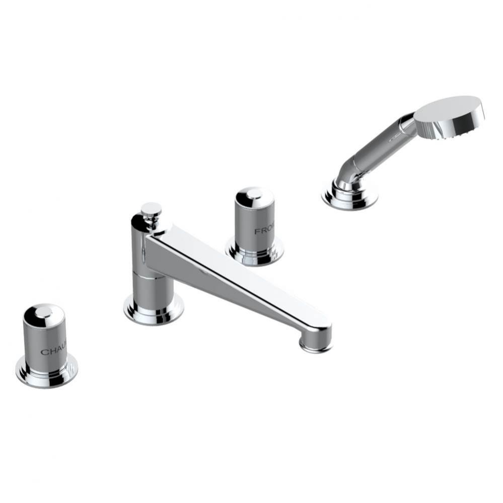 G2T-112BSGUS - Deck Mounted Tub Filler With Diverter Goliath Spout And Handshower 3/4''
