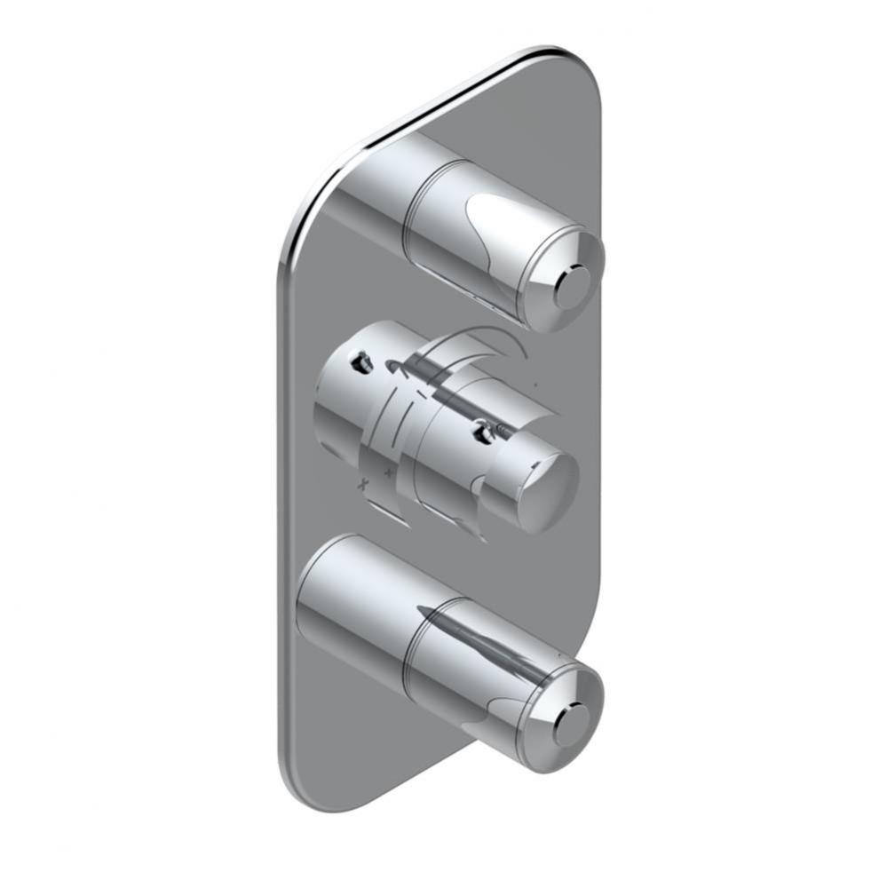 Trim for THG thermostatic valve 2 volume controls, rough part supplied with fixing box ref. 5 400A