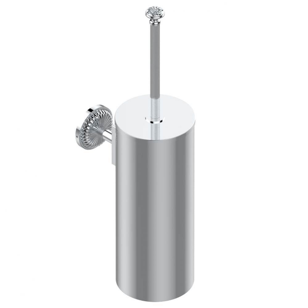 Metal toilet brush holder with brush with cover wall mounted