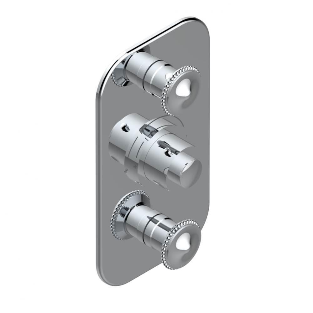 Trim for THG thermostatic valve 2 volume controls, rough part supplied with fixing box ref. 5 400A