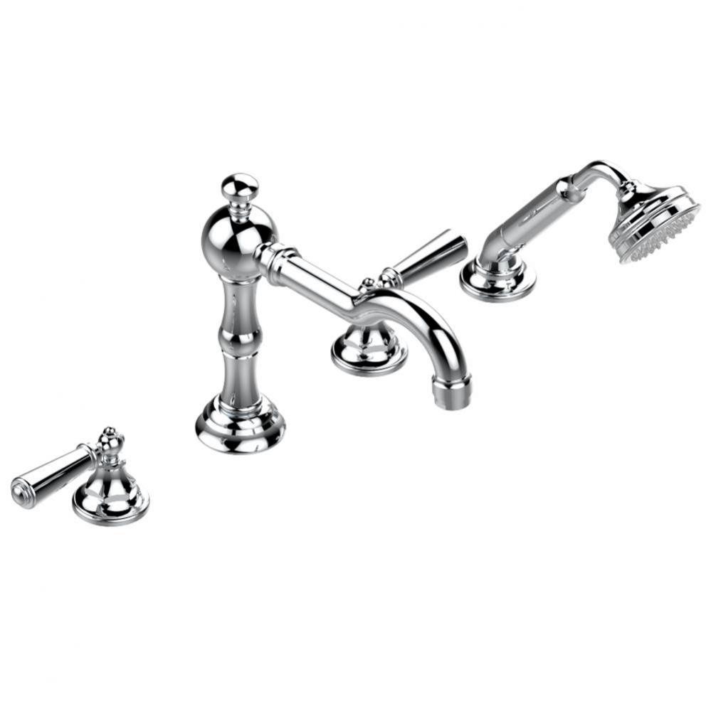 Roman tub set with divertor spout and handshower, 3/4'' valves