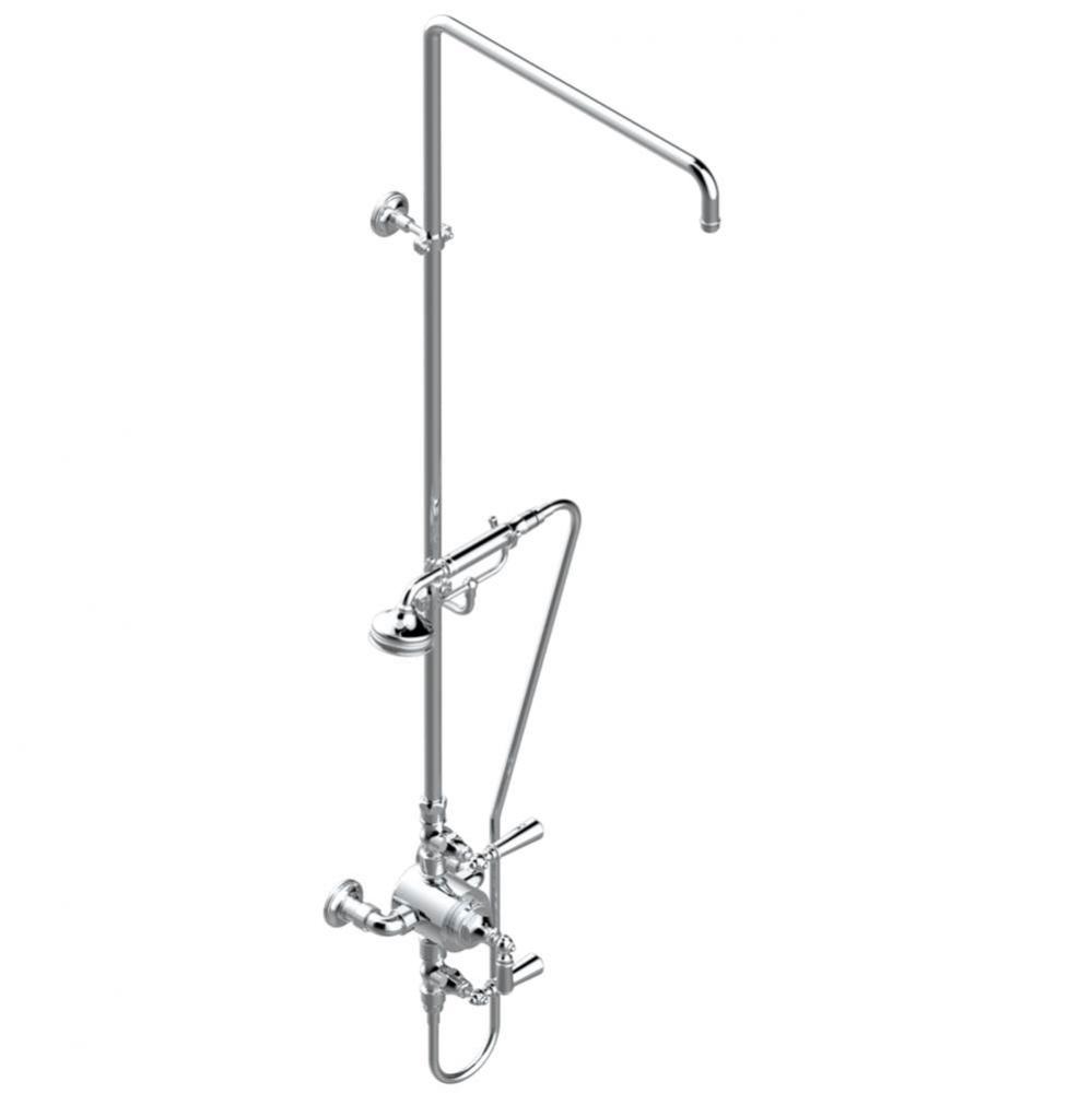 G3N-64TRCD/US - Exposed Thermostatic Shower Mixer 2 Volume Controls Column And Handshower On Cradl