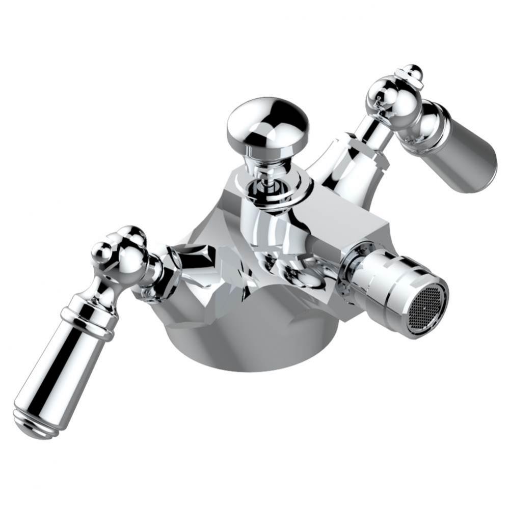 Single hole bidet faucet with drain