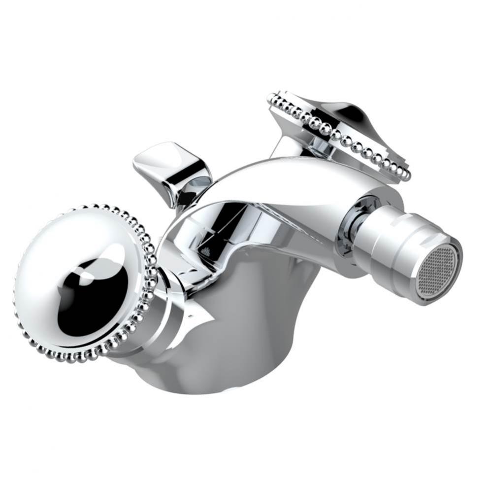 Single hole bidet faucet with drain