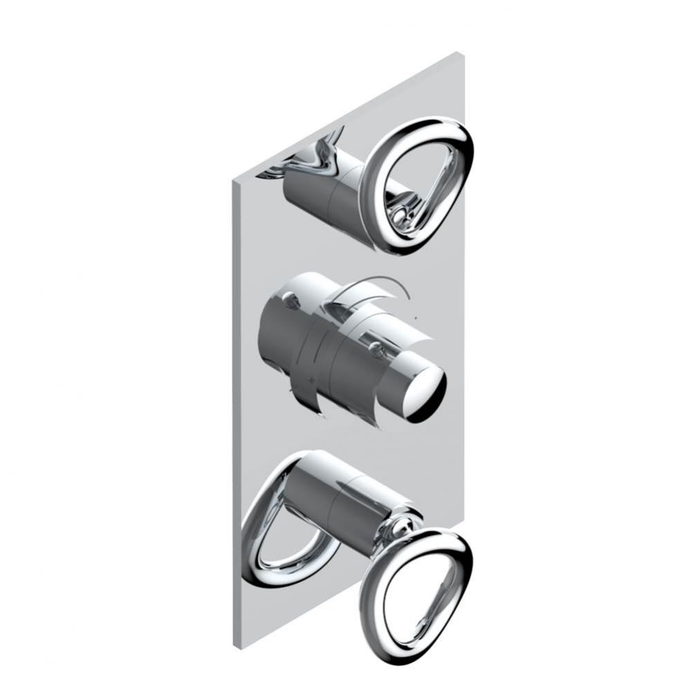 Trim for THG thermostatic valve 2 volume controls, rough part supplied with fixing box ref. 5 400A