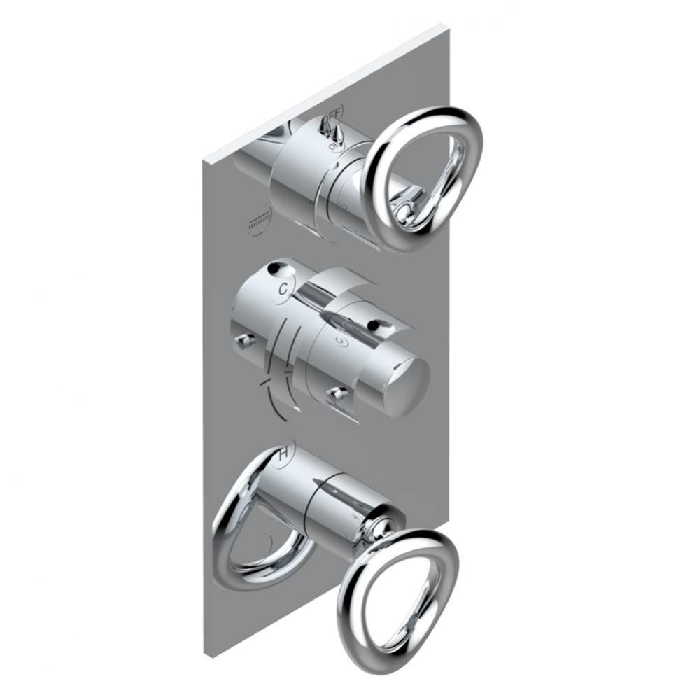 Trim for thg thermostat with 2-way diverter and on/off control, rough part supplied with fixing bo