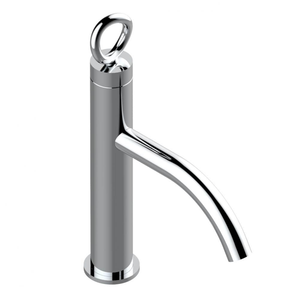 Single lever lavatory mixer with drain