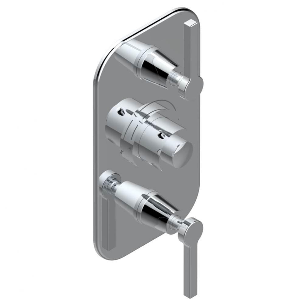 Trim for THG thermostatic valve 2 volume controls, rough part supplied with fixing box ref. 5 400A