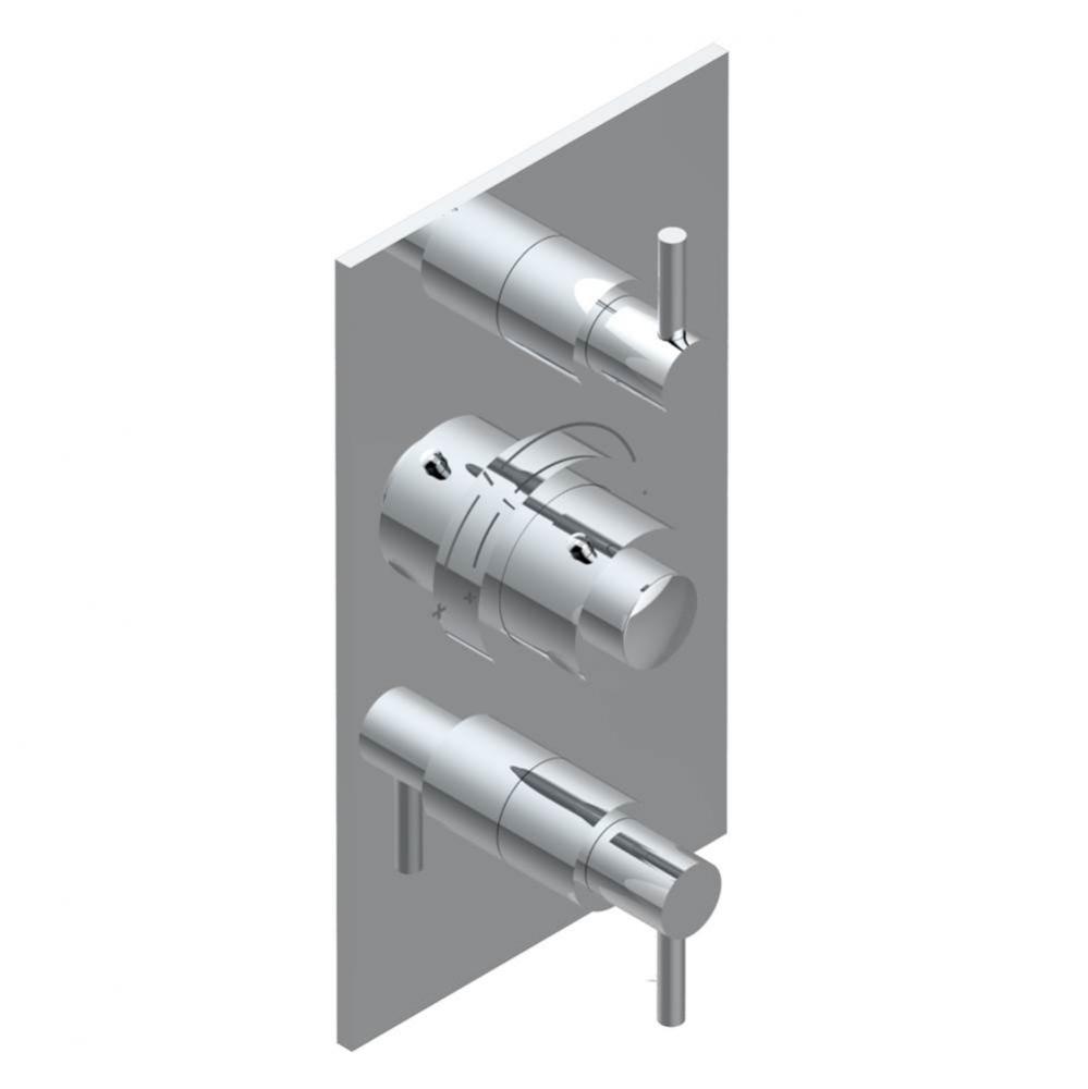 Trim for THG thermostatic valve 2 volume controls, rough part supplied with fixing box ref. 5 400A