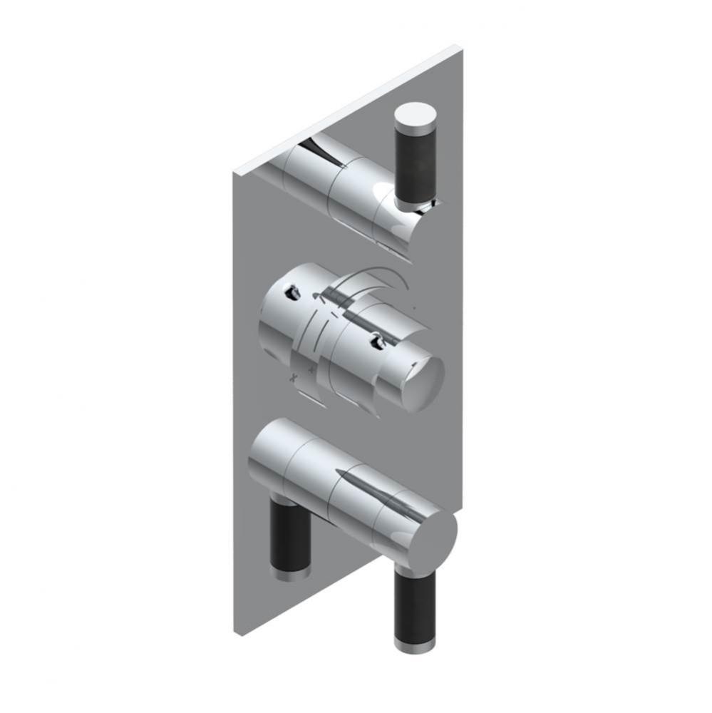 Trim for THG thermostatic valve 2 volume controls, rough part supplied with fixing box ref. 5 400A