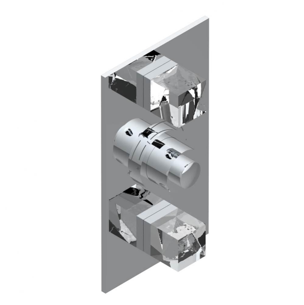 Trim for THG thermostatic valve 2 volume controls, rough part supplied with fixing box ref. 5 400A