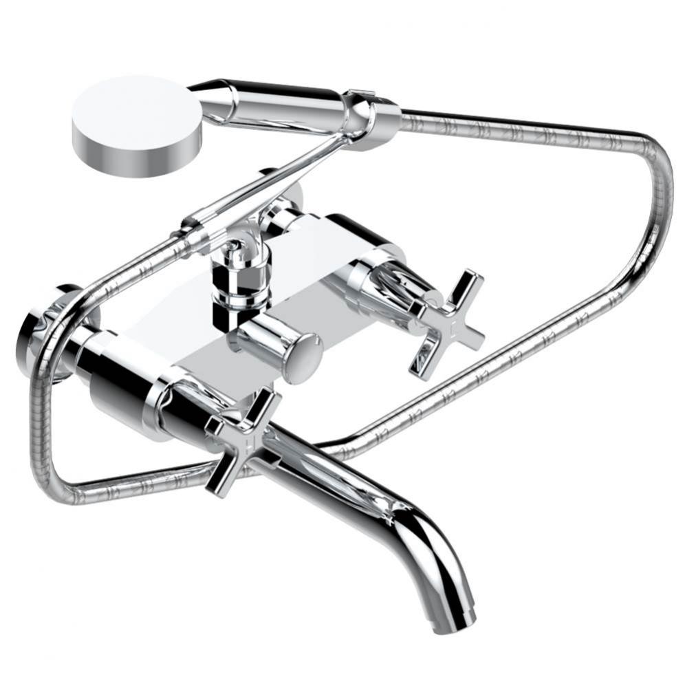 G69-13B/US - Exposed Tub Filler With Cradle Handshower Wall Mounted