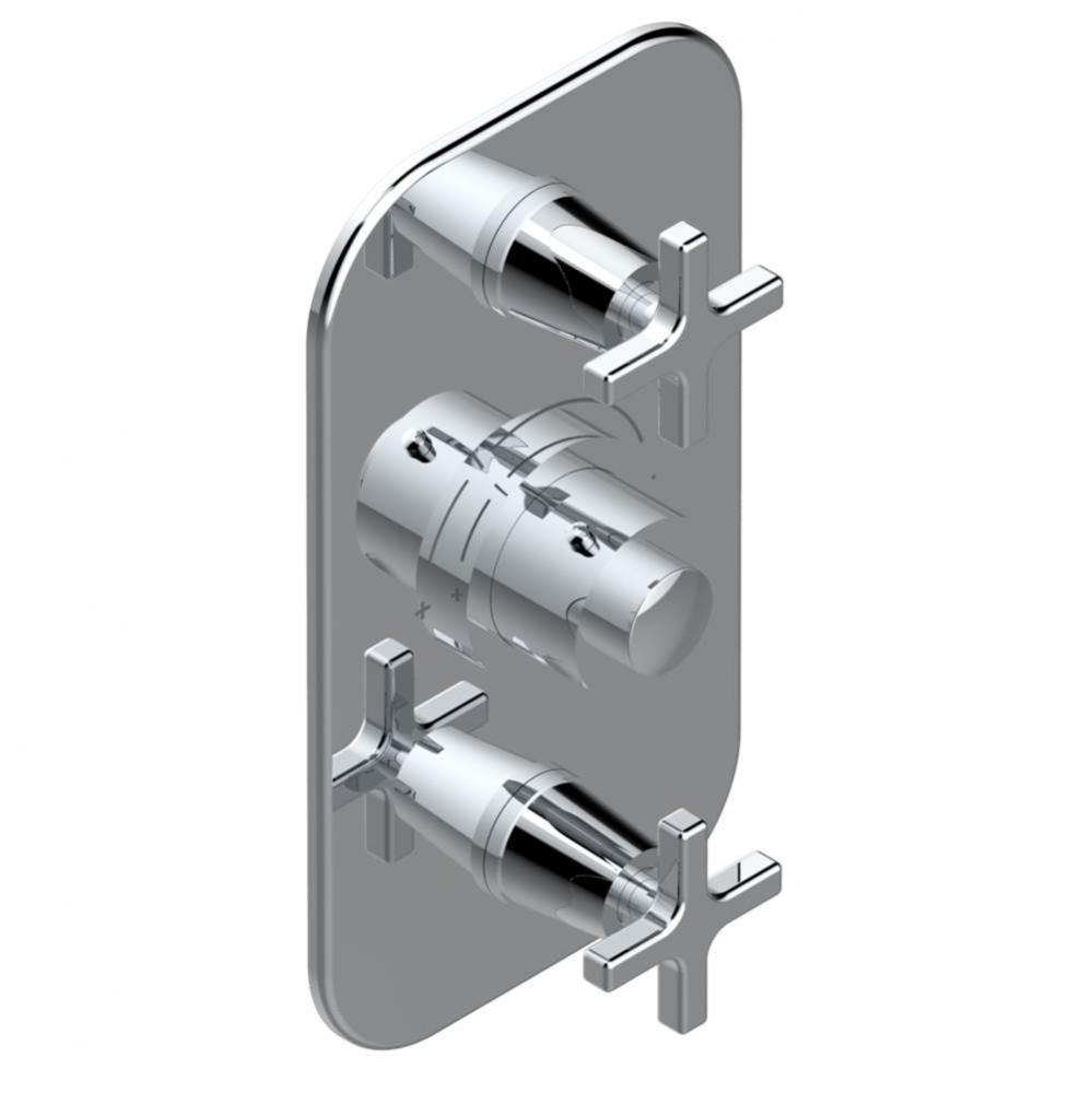 Trim for THG thermostatic valve 2 volume controls, rough part supplied with fixing box ref. 5 400A