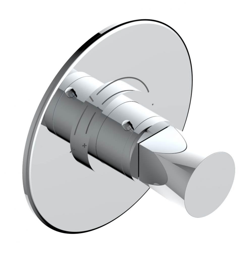 Trim for THG thermostatic valve, rough part supplied with fixing box ref. 5 200AE/US - Round plate