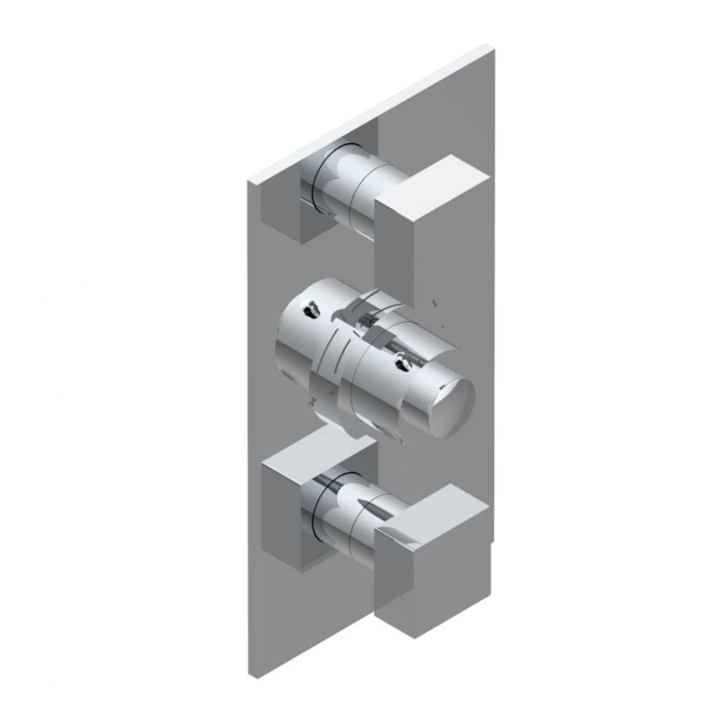 Trim for THG thermostatic valve 2 volume controls, rough part supplied with fixing box ref. 5 400A