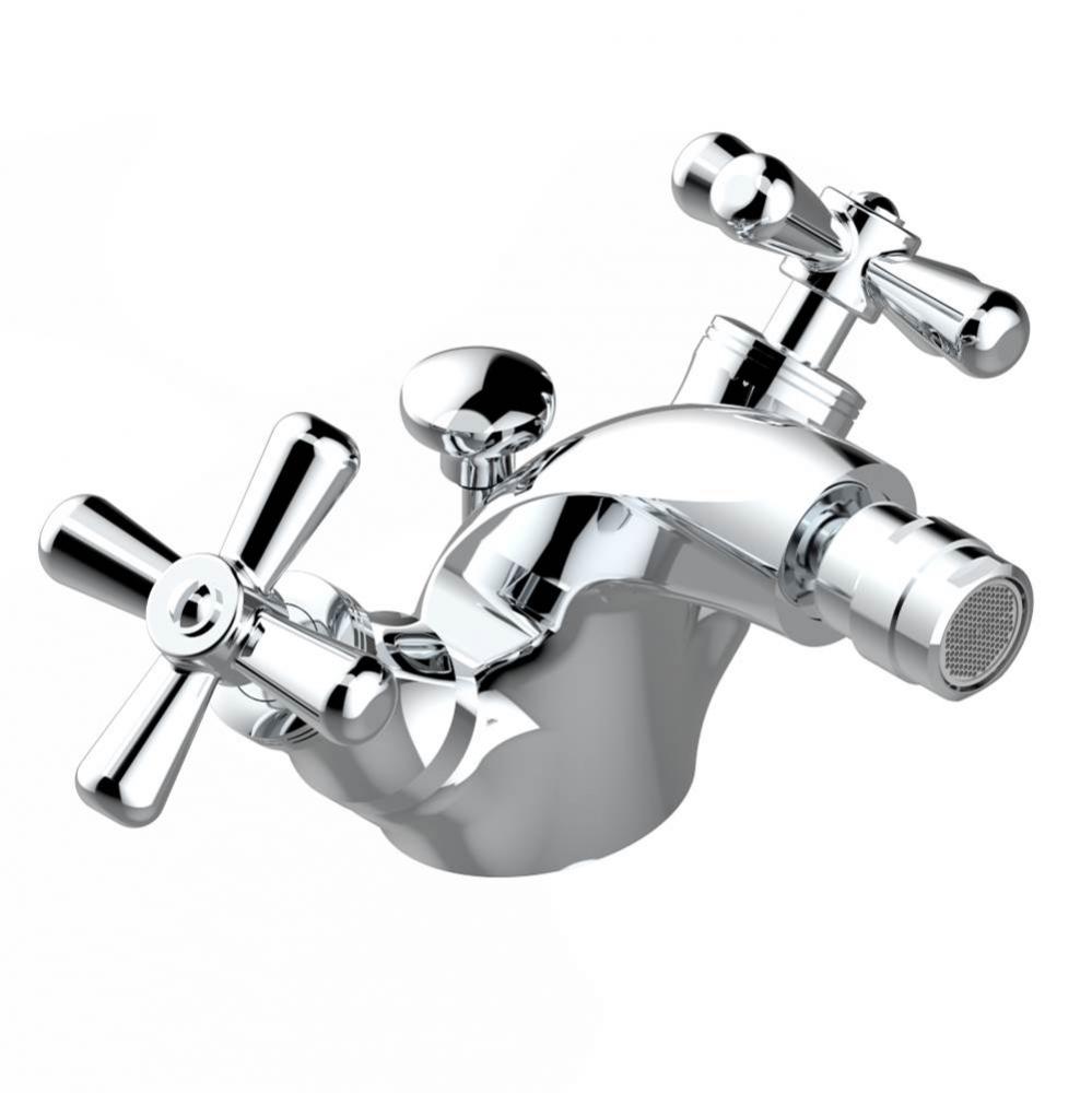 Single hole bidet faucet with drain