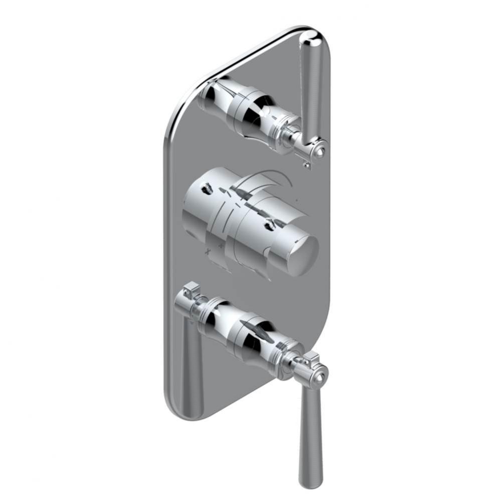 Trim for THG thermostatic valve 2 volume controls, rough part supplied with fixing box ref. 5 400A