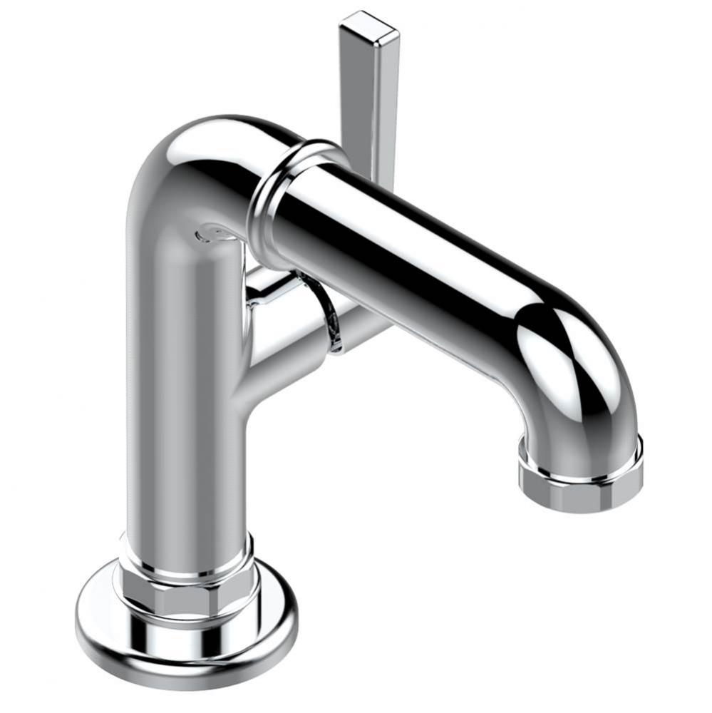 Single lever faucet with drain