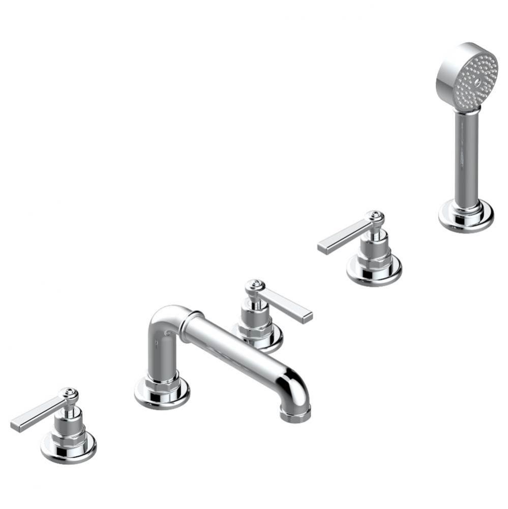 G7D-1132SGUS - Roman Tub Set With 2 X 3/4'' Valves And Rim Mounted Ceramic Mixer With Ha