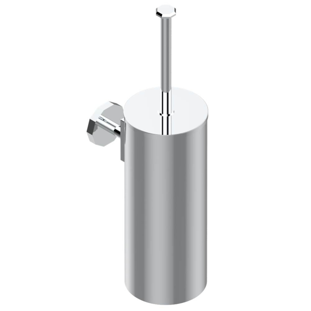 Metal toilet brush holder with brush with cover wall mounted