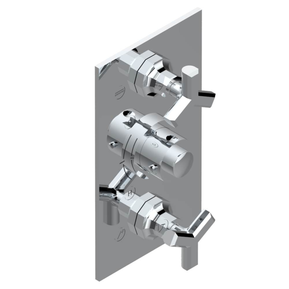 Trim for THG thermostatic valve 2 volume controls, rough part supplied with fixing box ref. 5 400A