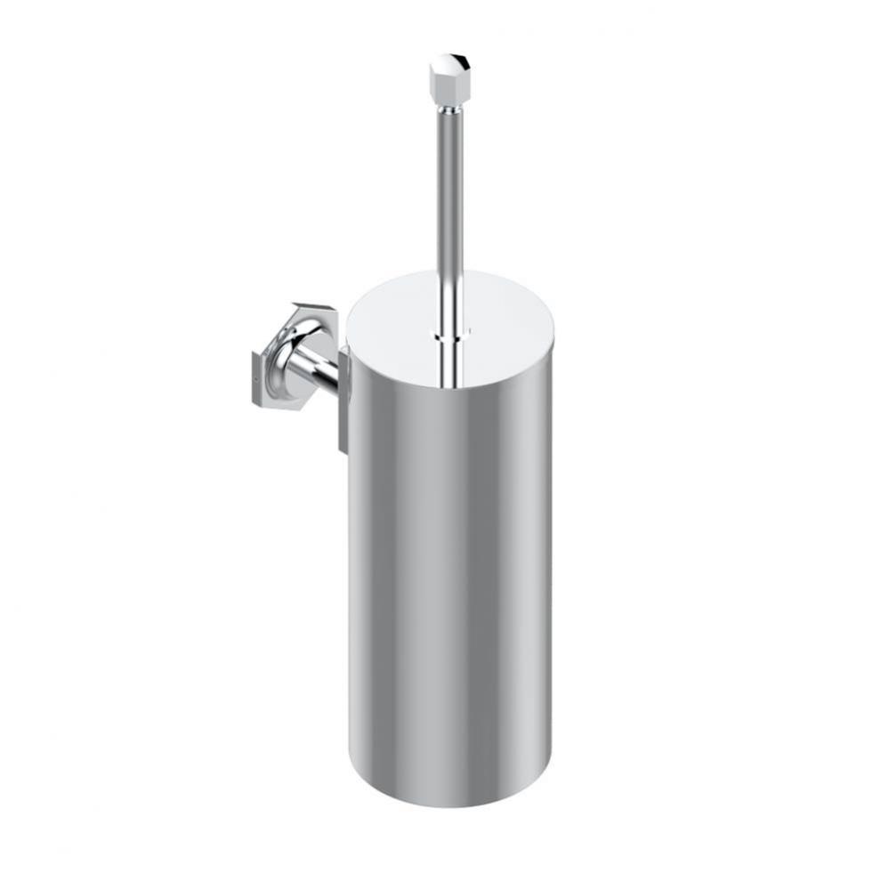 J17-4720C - Metal Toilet Brush Holder With Brush With Cover Wall Mounted