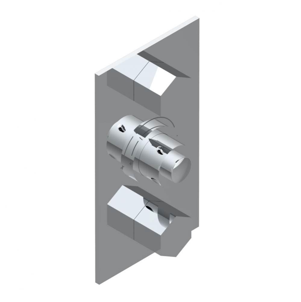 Trim for THG thermostatic valve 2 volume controls, rough part supplied with fixing box ref. 5 400A