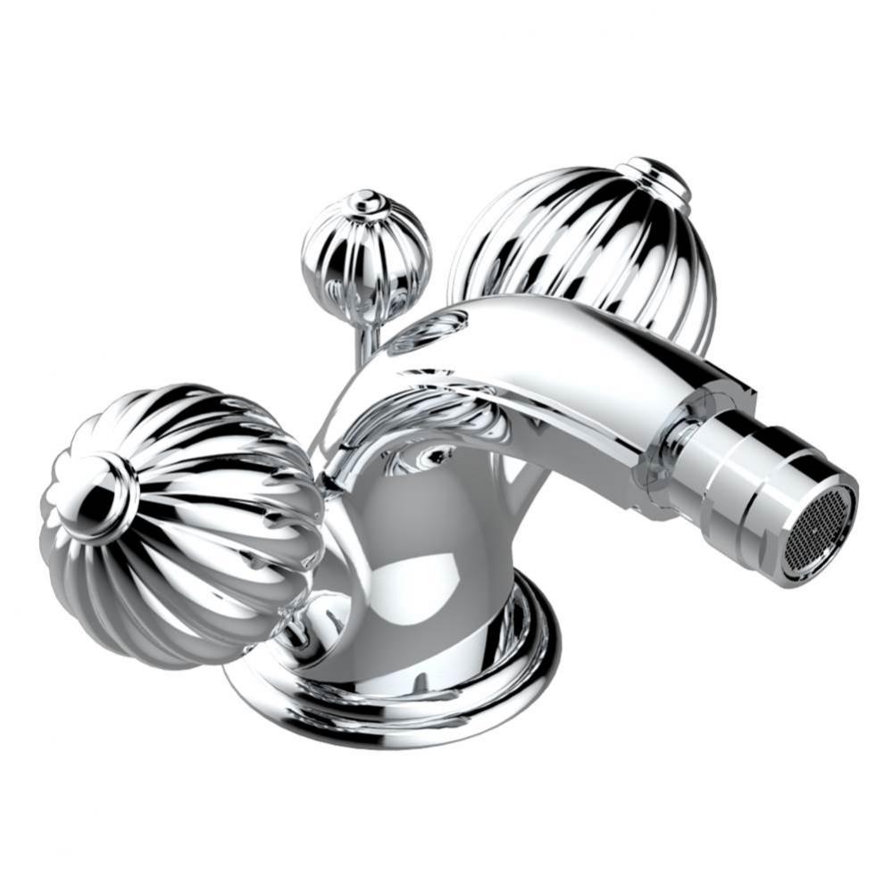 Single hole bidet faucet with drain