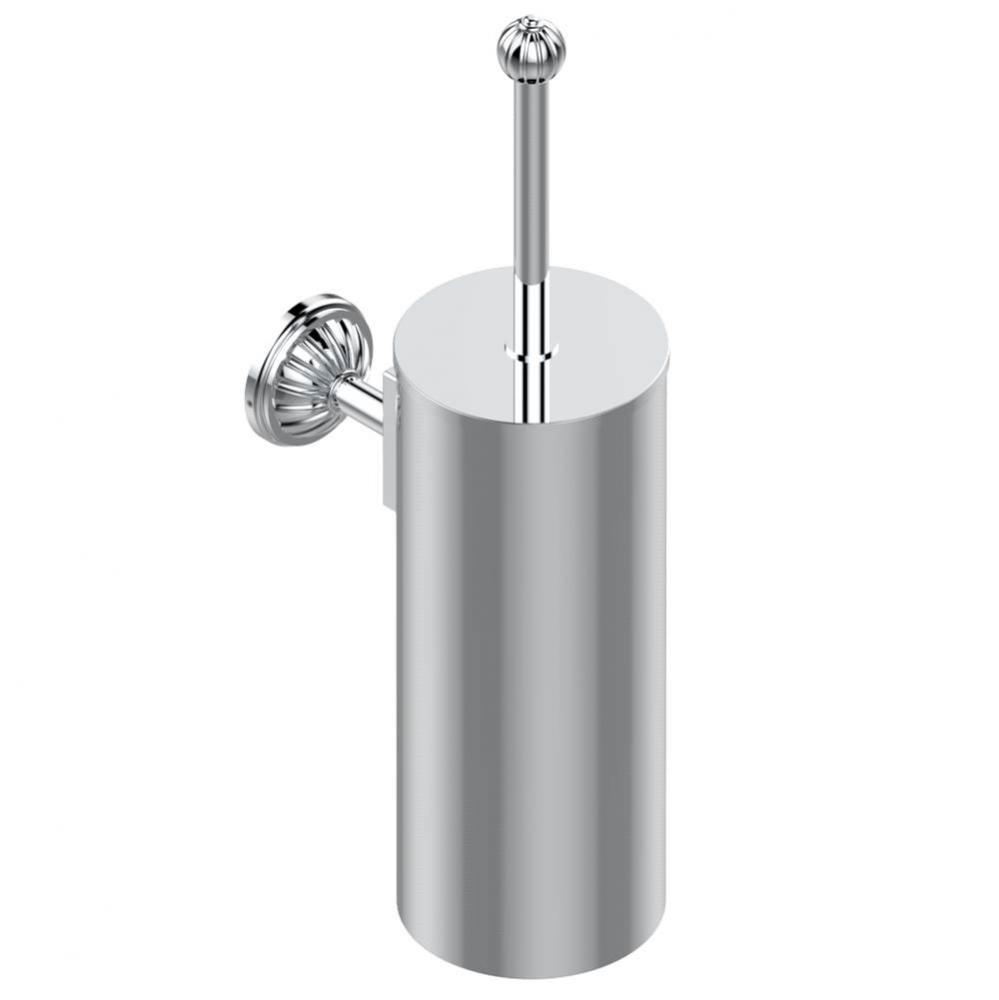 Metal toilet brush holder with brush with cover wall mounted