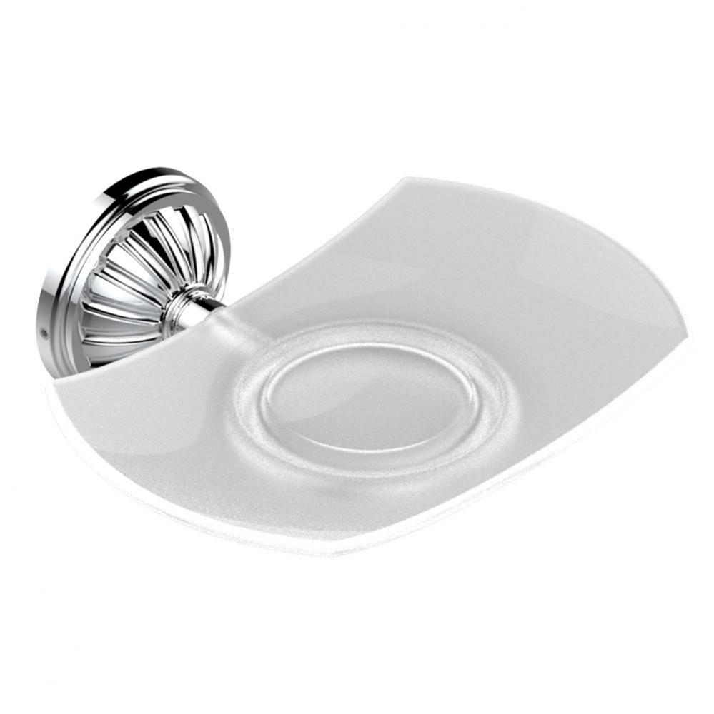 Glass soap dish, wall mounted