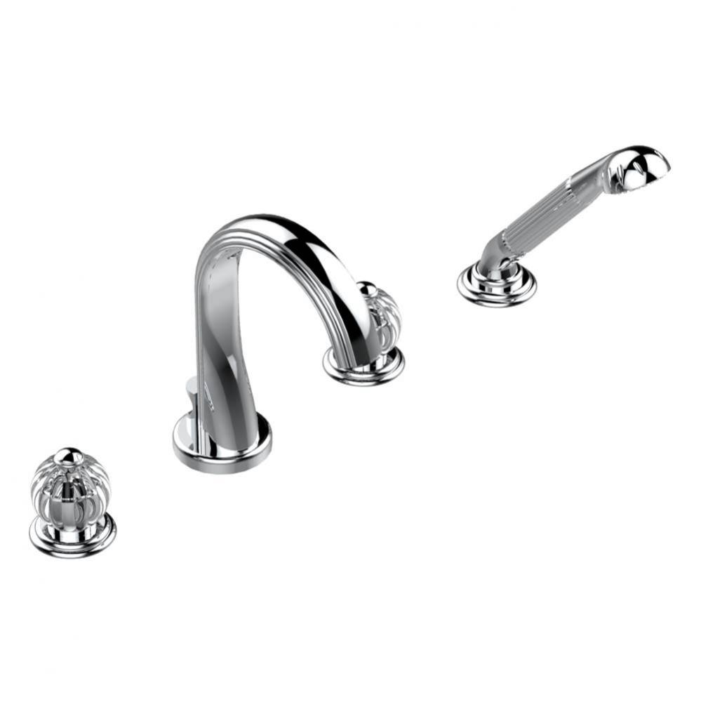 Roman tub set with divertor spout and handshower, 3/4'' valves