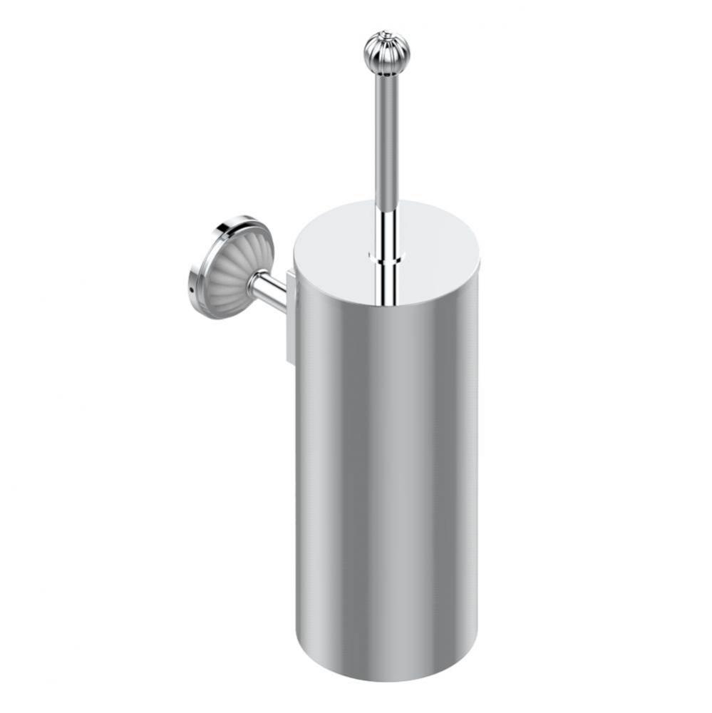 Metal toilet brush holder with brush with cover wall mounted